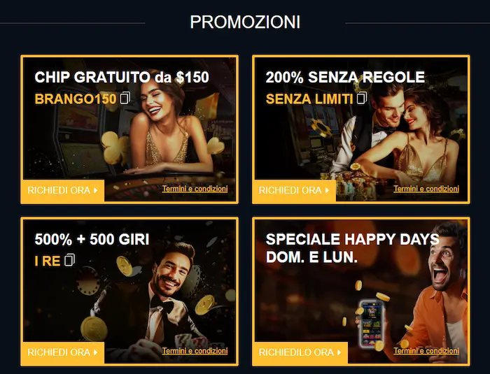 Brango Casino Italia bonuses